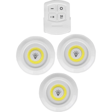 Uzaktan Kumandalı Yapışkanlı 3lü Led Spot Lamba