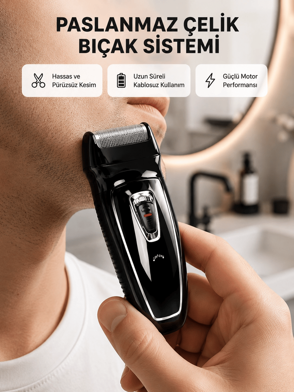 Uzun Pil Ömürlü Şarjlı Tıraş Makinesi – Hızlı Şarj, Ergonomik Tasarım, Çok Yönlü Kullanım