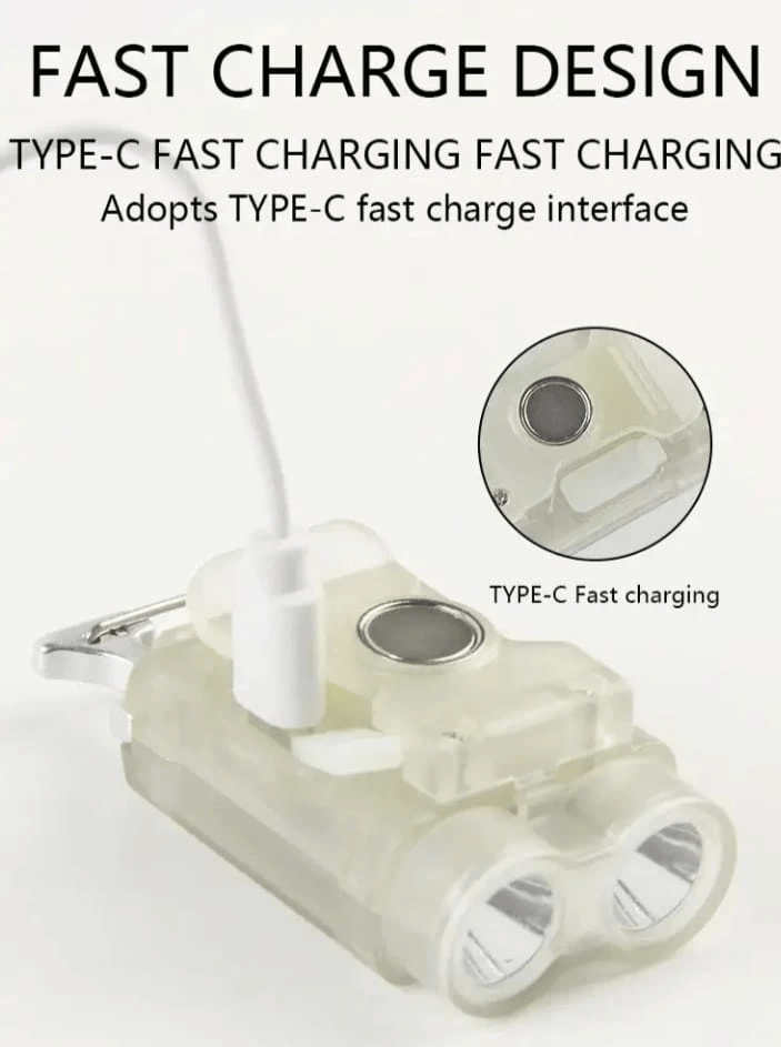 V15 Edc El Feneri 1200lm Anahtarlık Işık Tip-c Şarj Edilebilir Taşınabilir Mini Torch Mıknatıs Klips Ile Kamp Cep Fener