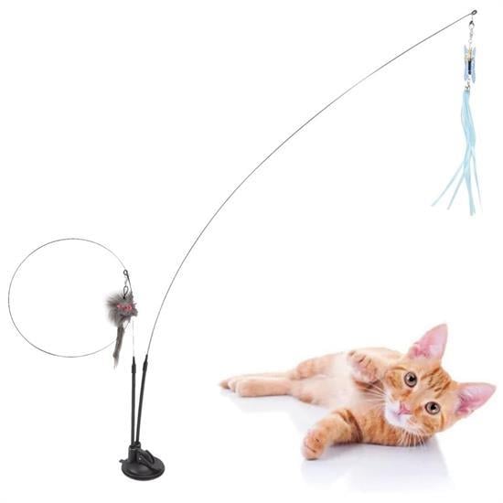 Vantuzlu Tüylü Zilli Olta Kedi Oyuncağı (3936)