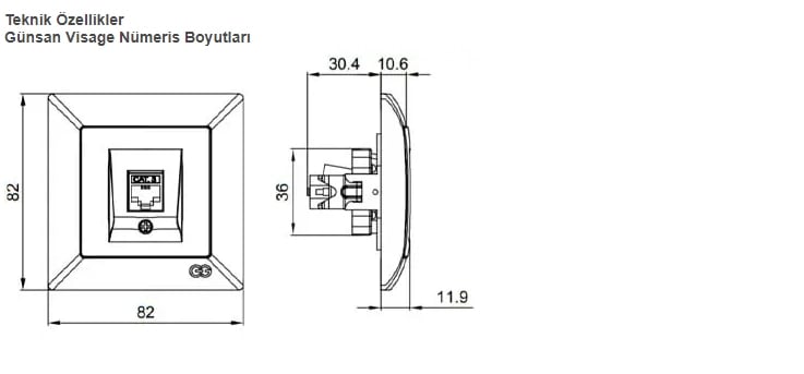 Visage Beyaz Telefon Prizi (CAT3) Çerçevesiz - Priz ve Anahtar İçin Uyumlu Çerçeve