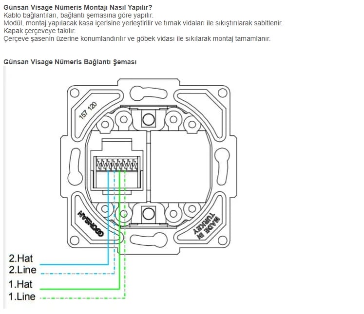 Visage Beyaz Telefon Prizi (CAT3) Çerçevesiz - Priz ve Anahtar İçin Uyumlu Çerçeve