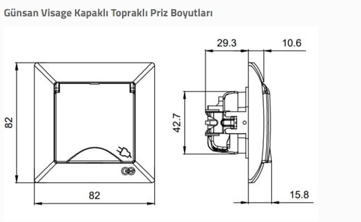 Visage Beyaz Topraklı Priz Çerçevesiz - Priz ve Anahtar İçin Uyumlu Çerçeve