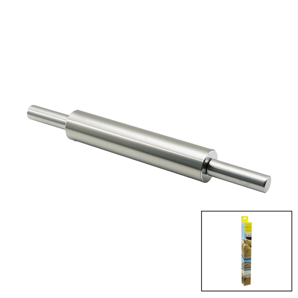 Vocen Rolling Pin Çelik Metal Merdane - Hamur Rulosu Merdane: 25cm - Sap: 2x9cm =t.uzunluk:43cm Bx40