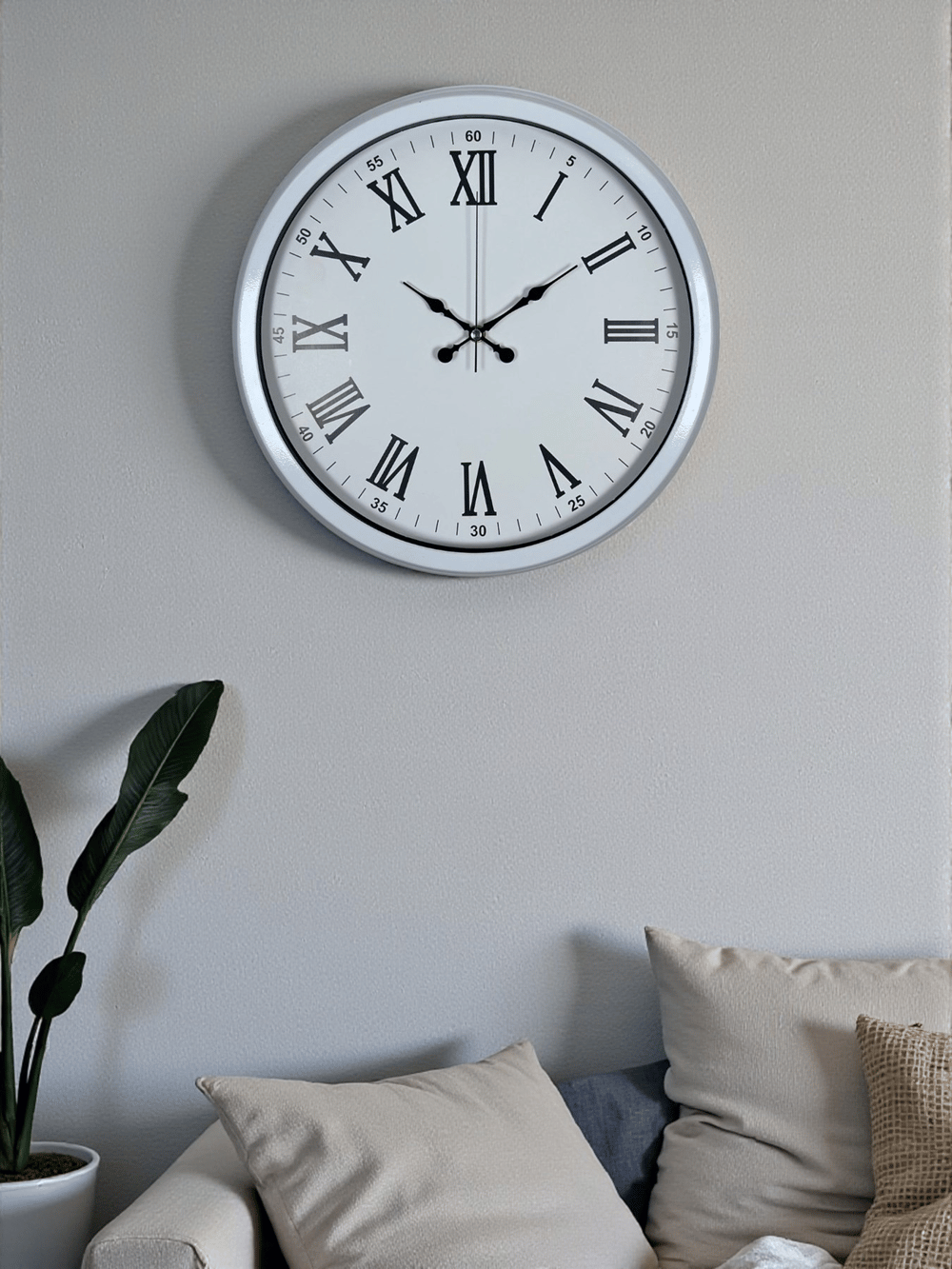 White Prime Roma Rakamlı 40 Cm Metal Duvar Saati