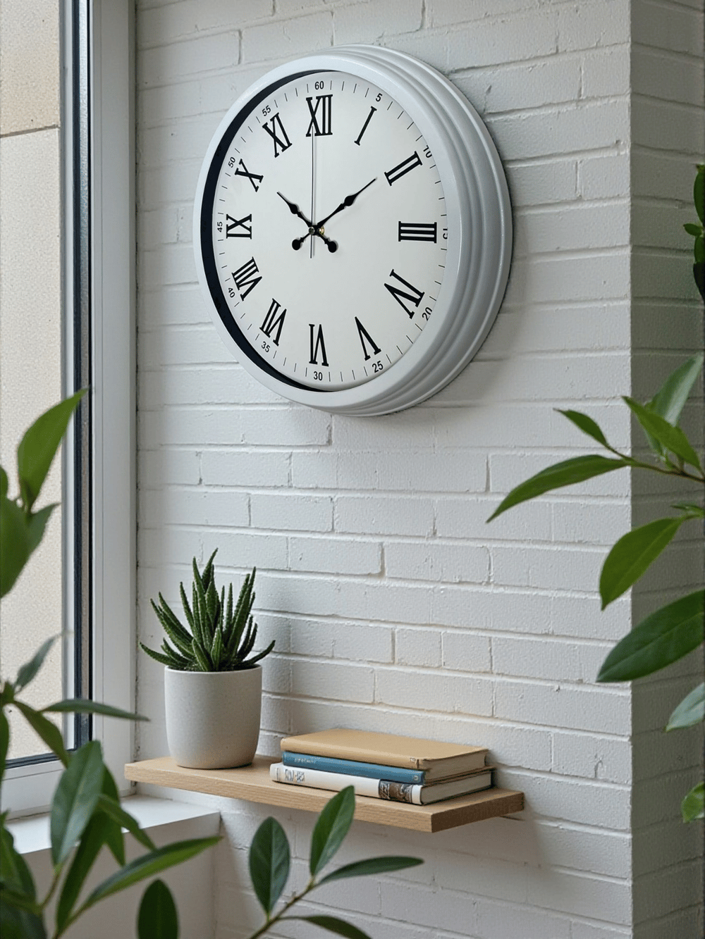 White Prime Roma Rakamlı 40 Cm Metal Duvar Saati