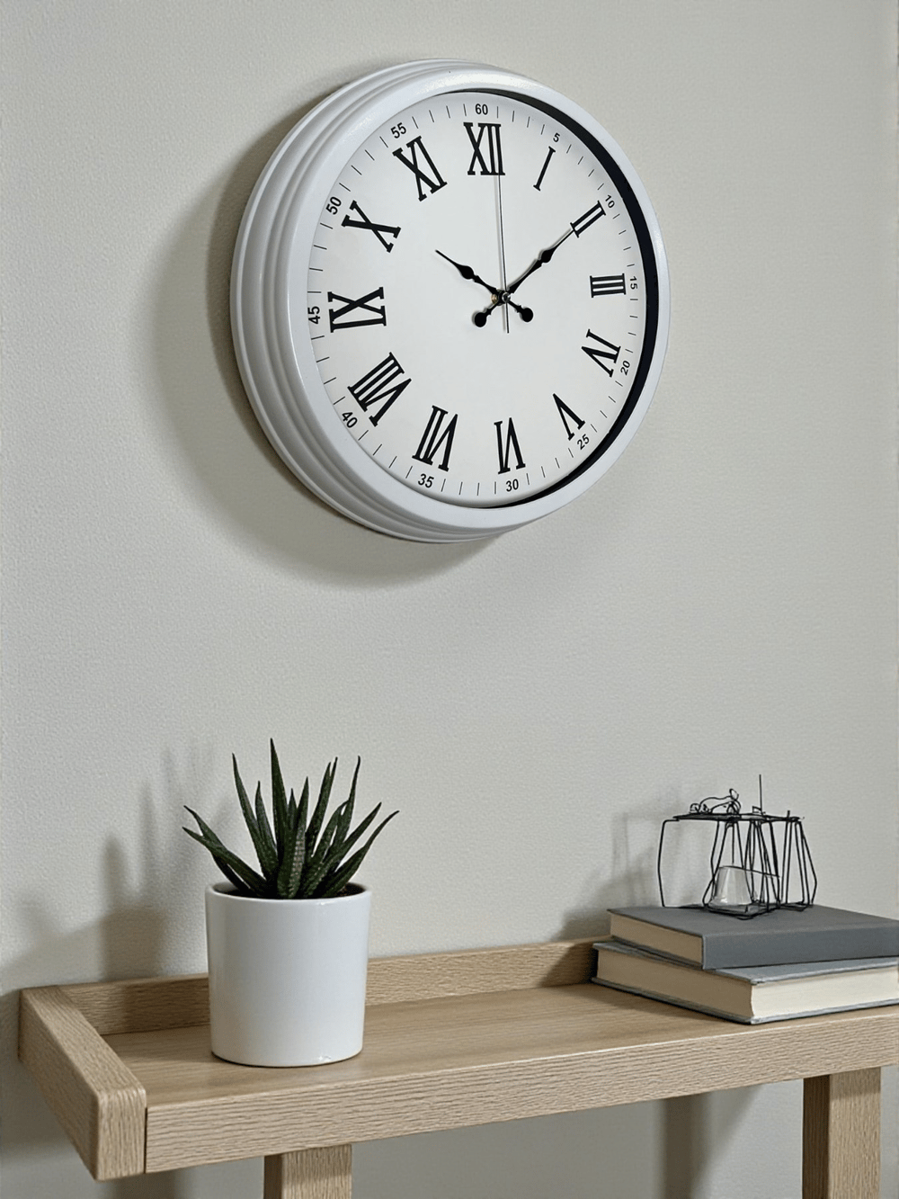 White Prime Roma Rakamlı 40 Cm Metal Duvar Saati