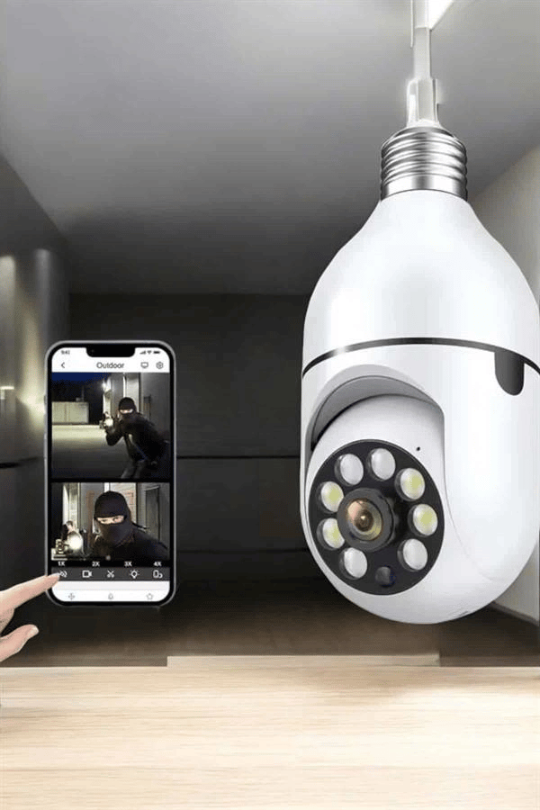 Wifi Kamera Duylu Ampul Görünümlü 360 Derece Dönebilen Ev Kamerası