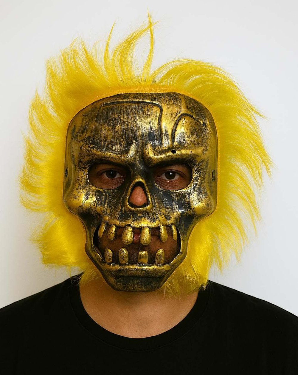 Wild Skull - Bakır Kafatası Sarı Saçlı İskelet Maske (3936)