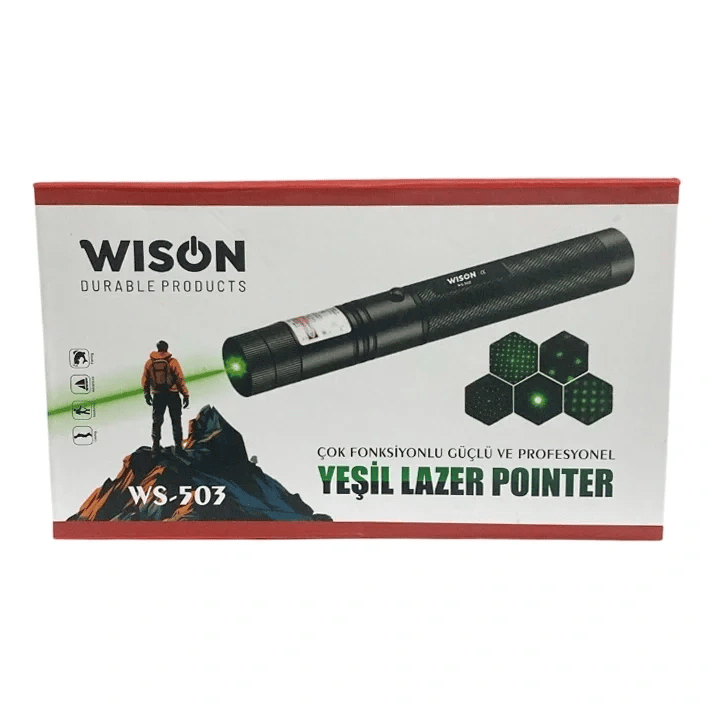 Wison Ws-503 100mw 3.7v 3200 Mah Desen Başlıklı Şarjlı Yeşil Lazer Pointer Bx40