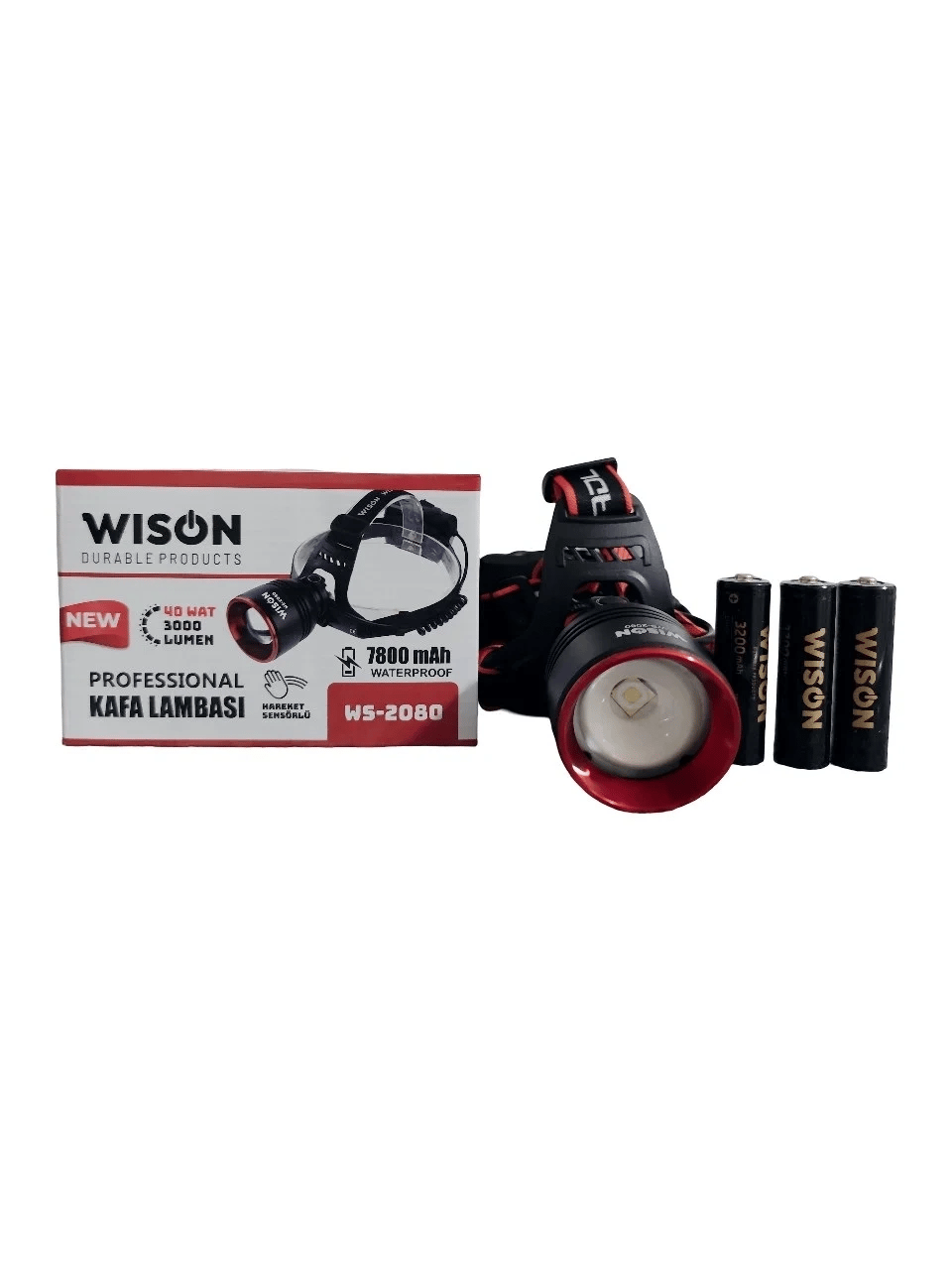 Ws-2080 Profesyonel Kafa Lambası 3000 Lümen 40 Watt Bx40