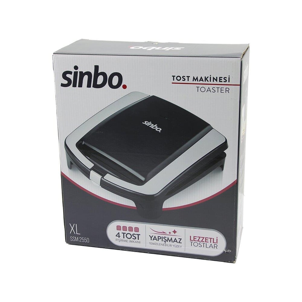 XL  ELEKTRİKLİ TOST MAKİNESİ   4 TOST   YAPIŞMAZ YÜZEY   1500W  SSM-2550 (3936)