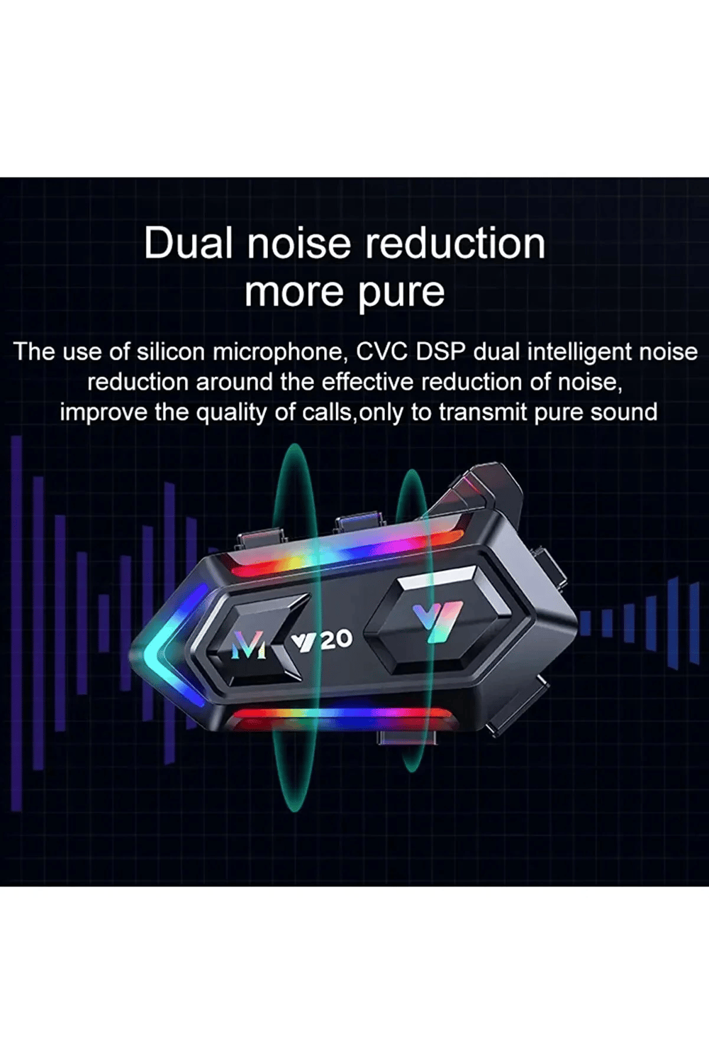 Y20 Motor Kurye Kask Kulaklık Rgb Modlu Bluetooth Motosiklet Kulaklık 5.3 Bluetooth Interkom