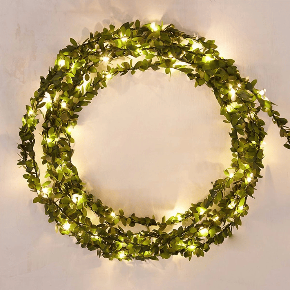 Yapraklı Dekorlu 3 Metre Peri Led Pilli  ışık Yılbaşı Aydınlatma Bx40