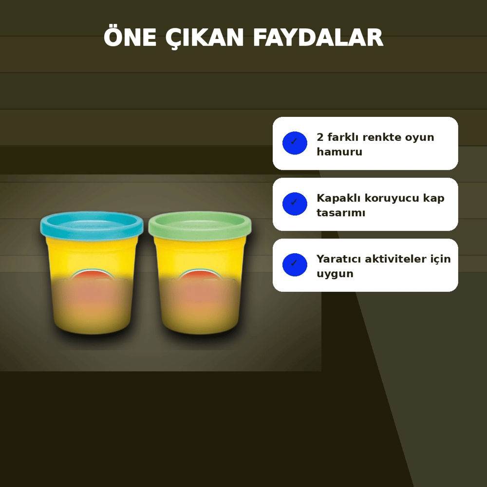 Yaratıcılığı Geliştiren 2li Oyun Hamuru Seti - Rastgele Renklerle 1 Paket