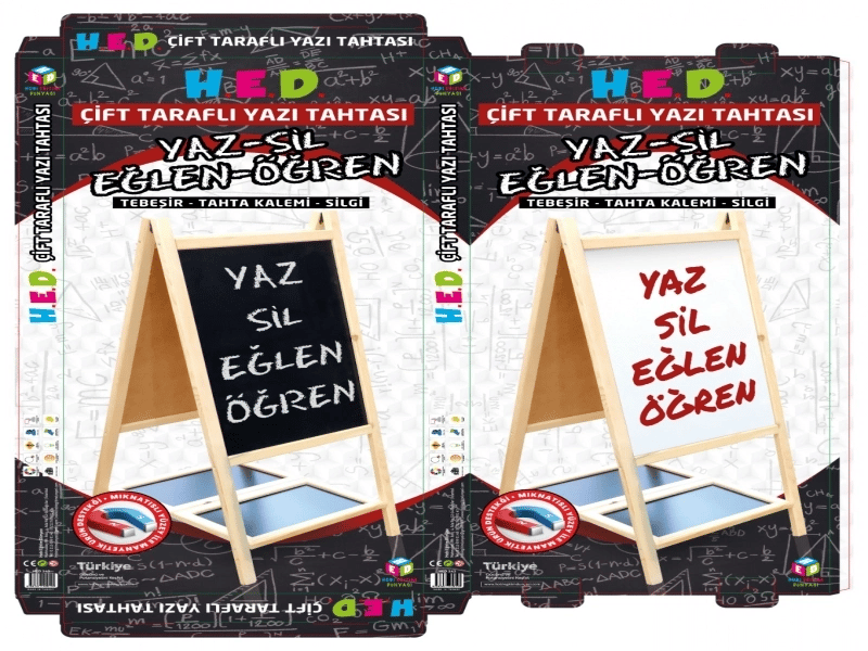 Yazı Tahtası Çift Taraflı Ayaklı Mıknatıslı Yazı Tahtası Seti 110 X 60