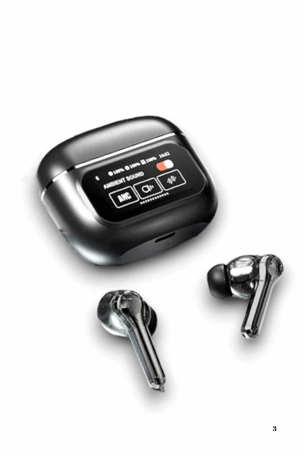 Yeni Nesil ANC Özellikli Çağrı Cevaplayan Dokunmatik Ekranlı Bluetooth Kulaklık Siyah