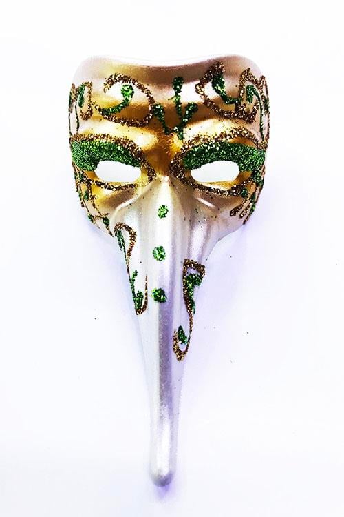 Yeşil Renk İşlemeli Seramik Malzemeden İmal Venedik Uzun Maske Magnet (3936)