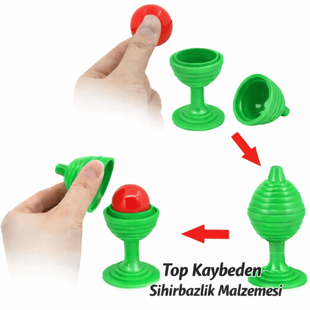 Yeşil Renk Sihirli Kupa Top Kaybetme Oyunu 7 Cm Bx40