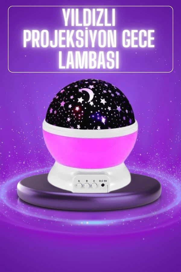 Yıldız Görünümlü Gece Lambası Renkli Masa Lambası Gökyüzü Projeksiyon