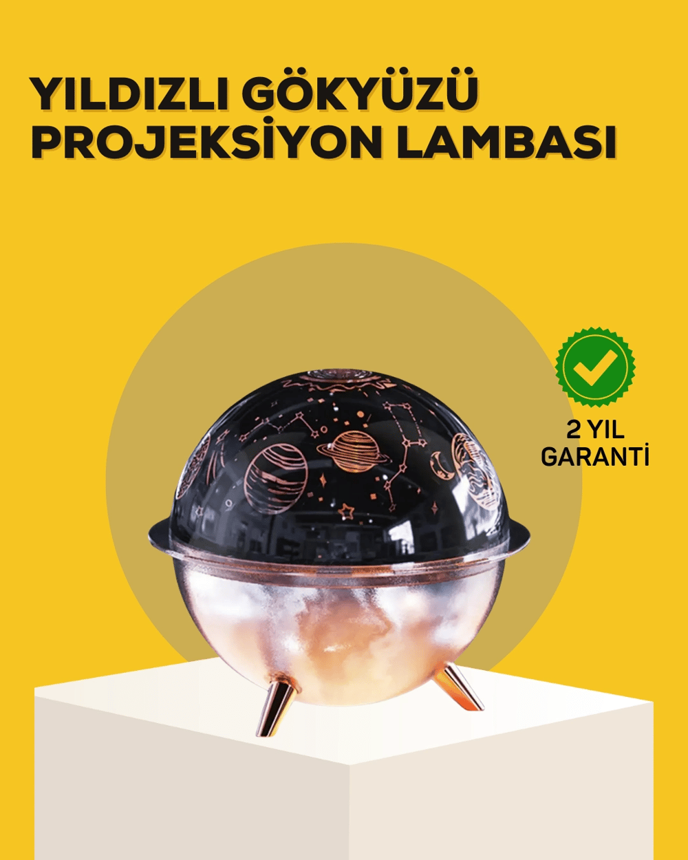 Yıldızlı Gökyüzü Efektli Uzay Temalı Nemlendirici Lamba