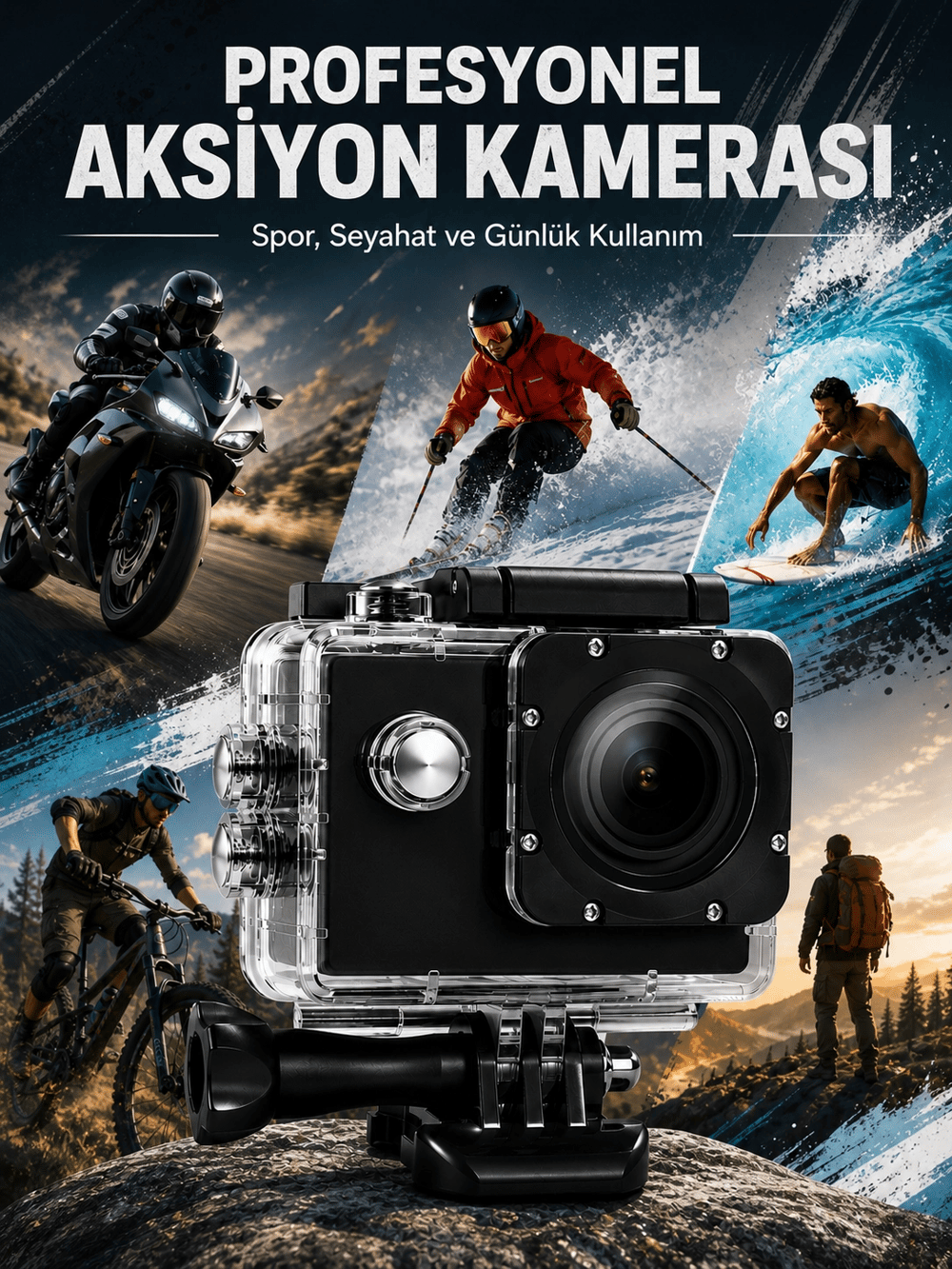 Yüksek Görüntü Kalitesi Sunan 1080P Full HD Aksiyon Kamerası