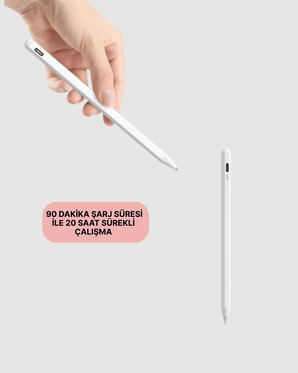 Yüksek Hassasiyetli Eğim Sensörlü Dijital Kalem – USB-C Hızlı Şarjlı Yeni Nesil