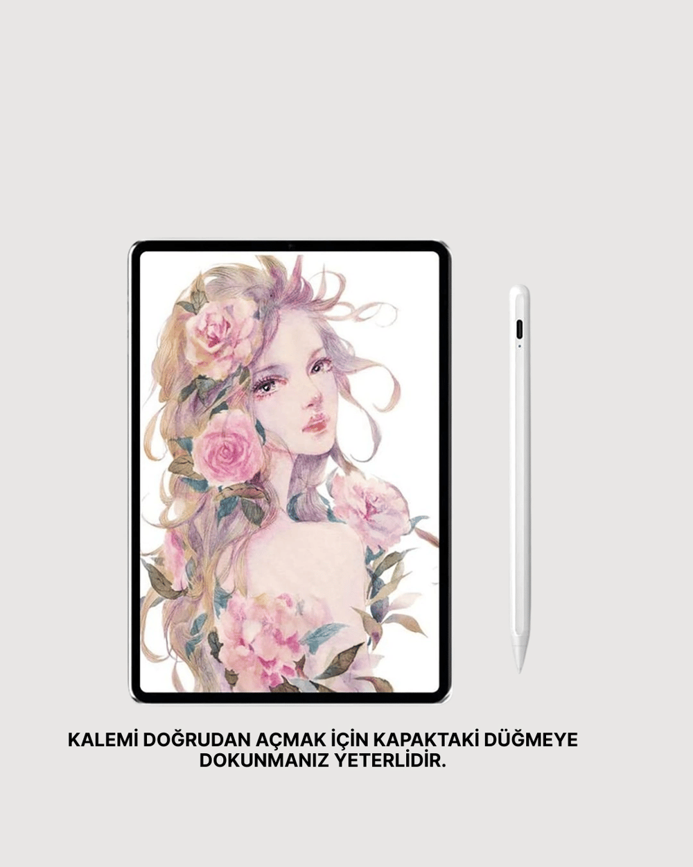 Yüksek Hassasiyetli Eğim Sensörlü Dijital Kalem – USB-C Hızlı Şarjlı Yeni Nesil