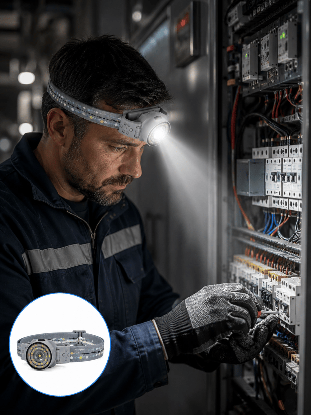 Yüksek Parlaklıklı LED Kafa Feneri Gece Çalışmaları İçin Yüksek Parlaklıklı