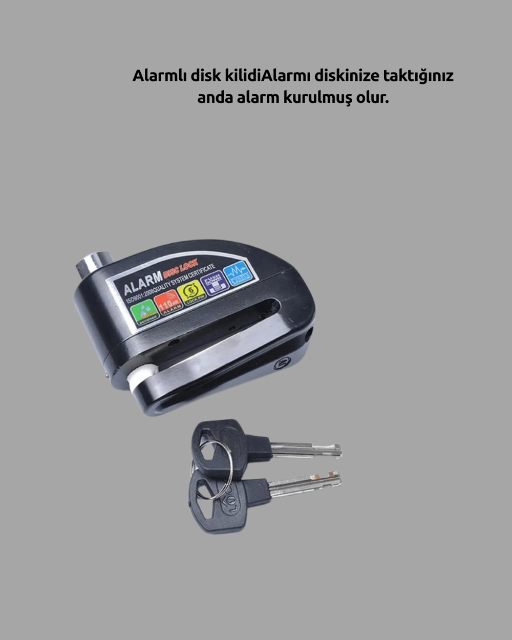 Yüksek Sesli 110dB Çelik Disk Kilidi Su Geçirmez