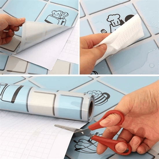 Yüksek Sıcaklığa Dayanıklı Kendiliğinden Yapışkanlı Film Su Ve Yağ Geçirmez Duvar Folyosu 5mt X 60 Cm Bx40