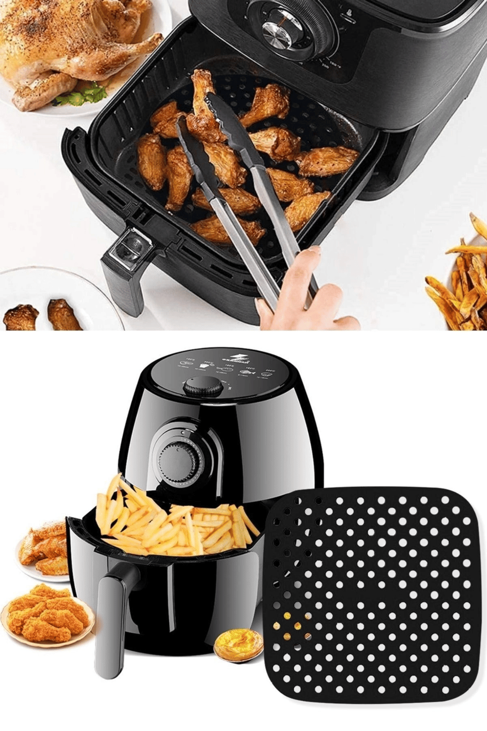 Siyah Isıya Dayanıklı Yıkanılabilir Silikon Fırın Ve Airfryer Kare Model Pişirme Matı 21,5 Cm