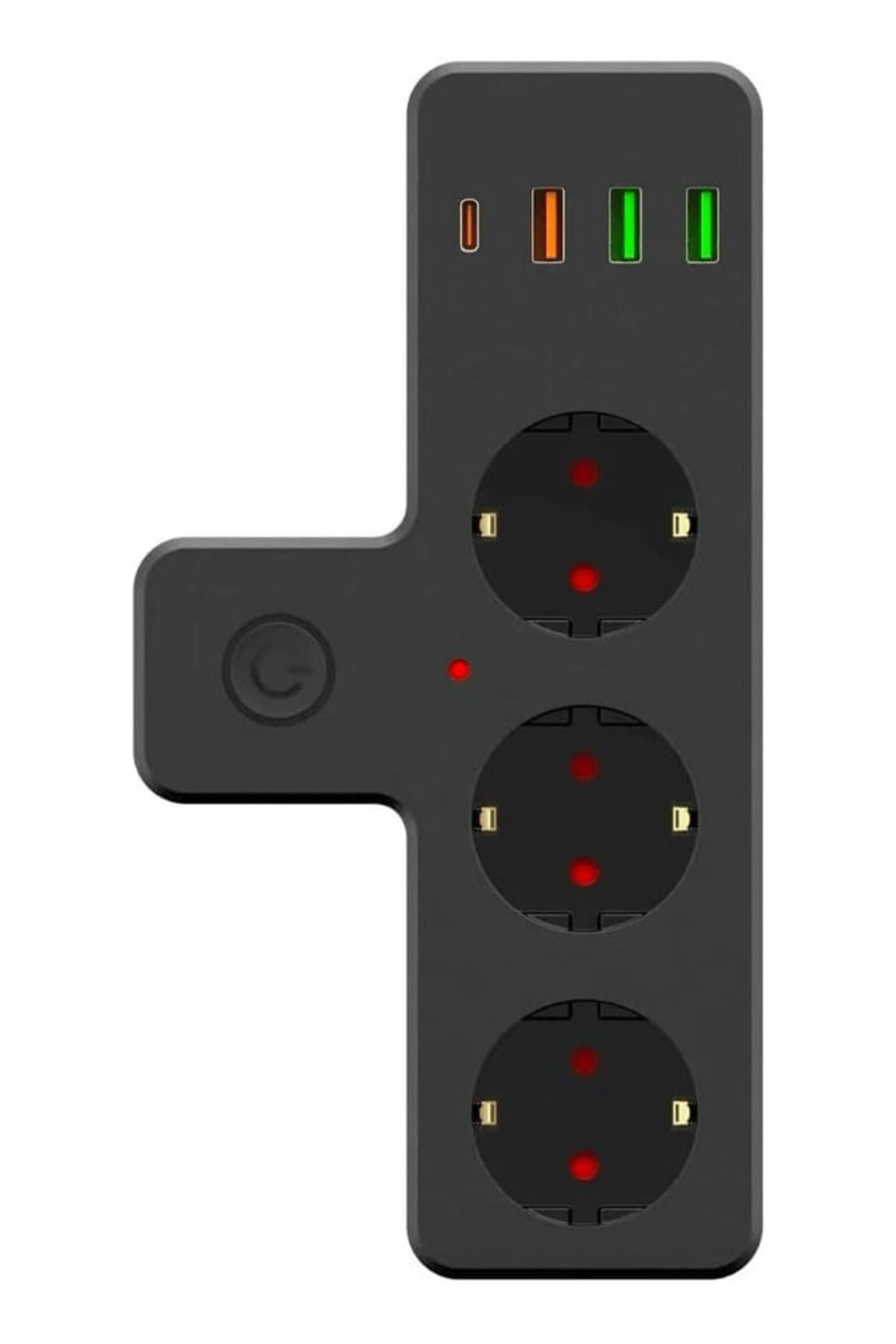 Yumurcak Shop Termal Akım Korumalı 3 Adet Soket,3 Adet USB ve 1 Adet Type-C Girişli 20w Priz Model 3397