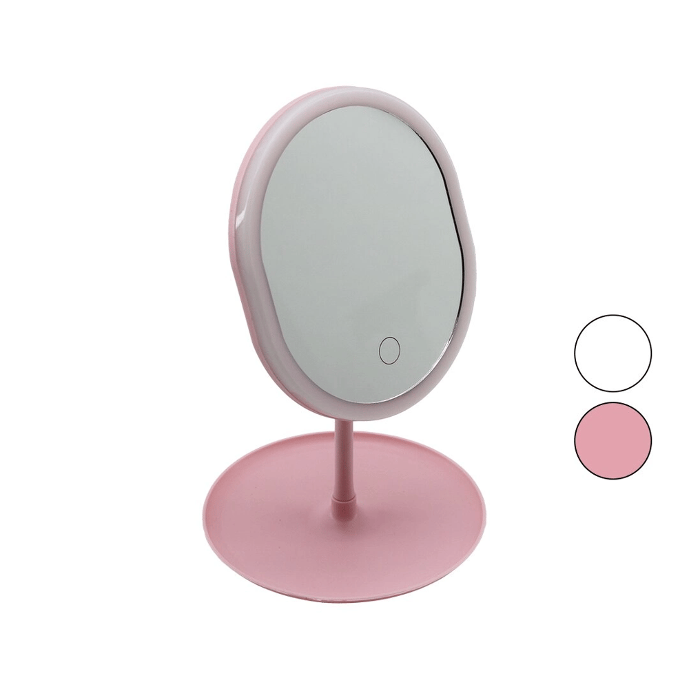 Yuvarlak- Düz Kenar 7 İnç Ledli - Usb Şarjlı Makyaj Aynası 90°takılıklı Ayakr.pls 17.5cm Bx40