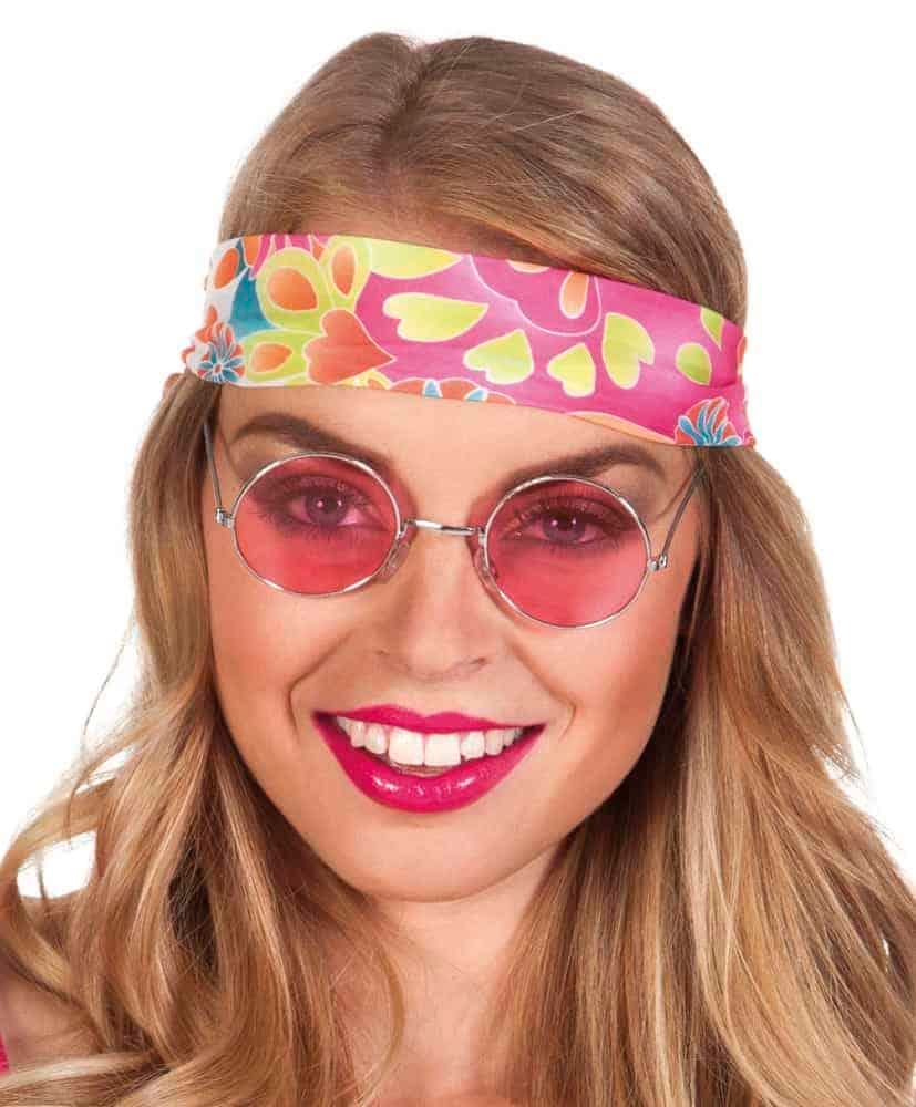 Yuvarlak Cam John Lennon Tarzı Hippi Gümüş Çerçeveli Pembe Gözlük (3936)