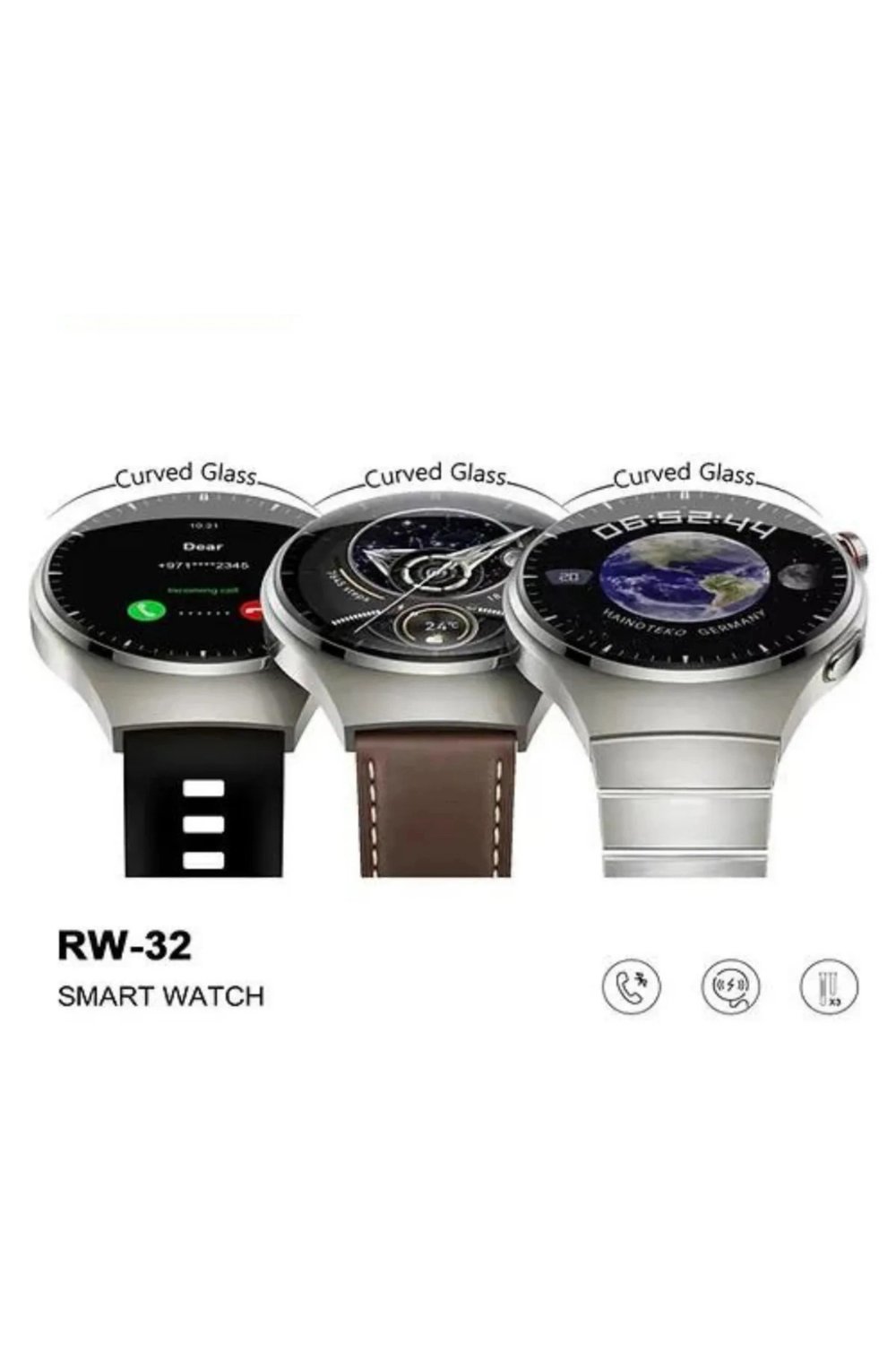 Yuvarlak Ekranlı Curved Akıllı Saat, GPS ve Sağlık Takibi Özellikleri ile Birlikte