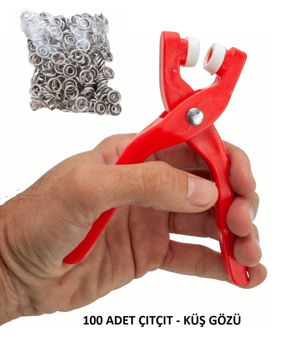 Yuvarlak Halkalı Kuş Gözü Pensesi 9.5 Mm - Bebek Elbise Çıtçıt Montaj Seti 100lü