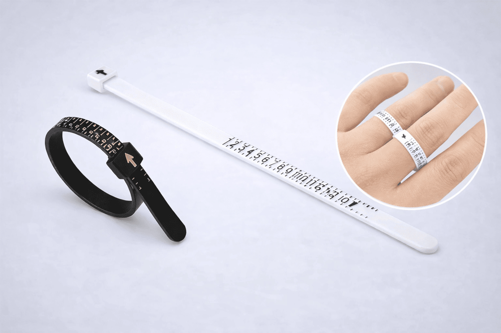 Yüzük Ölçüsü Alma Aleti Parmak Yüzük Ölçer Aparatı Ring Sizer Yüzük Ölçme Ölçü Seti - 2 adet