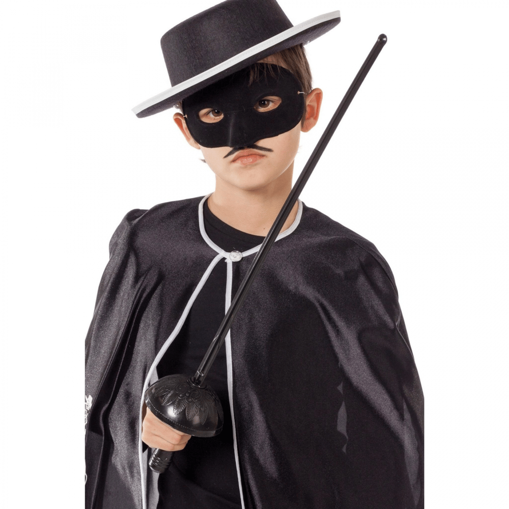 Zorro Kostüm Plastik Aksesuar Seti – Maske Ve Kılıç (67 Cm)