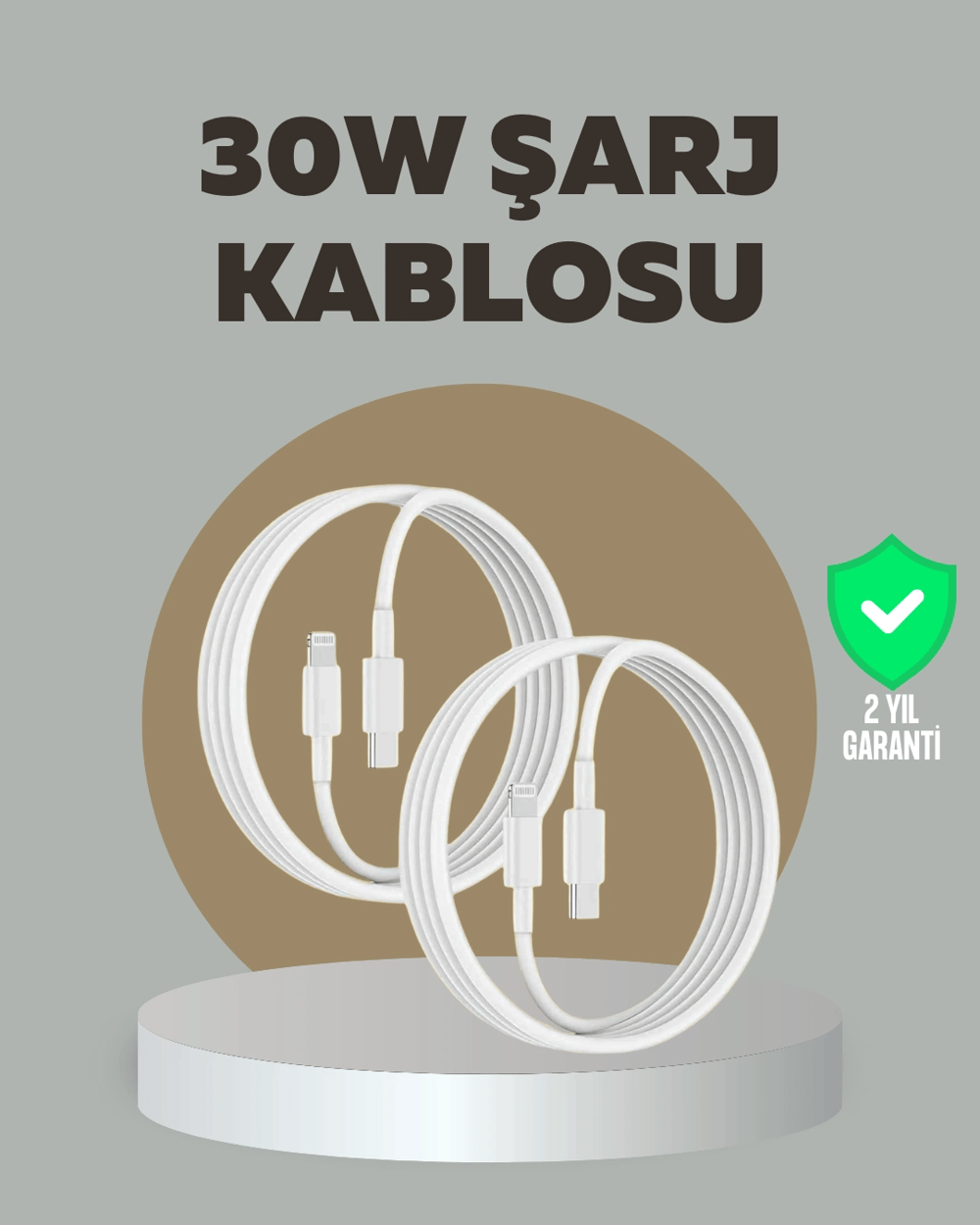 iPhone iPad Airpods Uyumlu 30W Type-C to Lightning Kablo