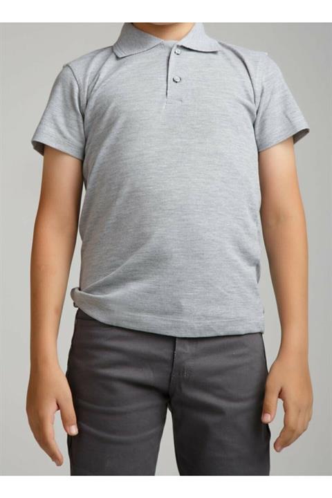Erkek Çocuk Polo Yaka Kısa Kol Okul T-shirt