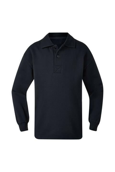 Unisex Uzun Kollu Polo Yaka Pamuklu Okul T-shirt