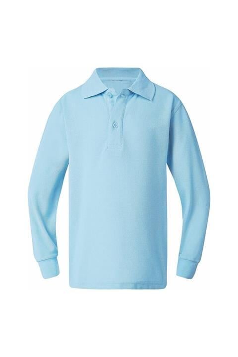 Unisex Uzun Kollu Polo Yaka Pamuklu Okul T-shirt 23 Nisan