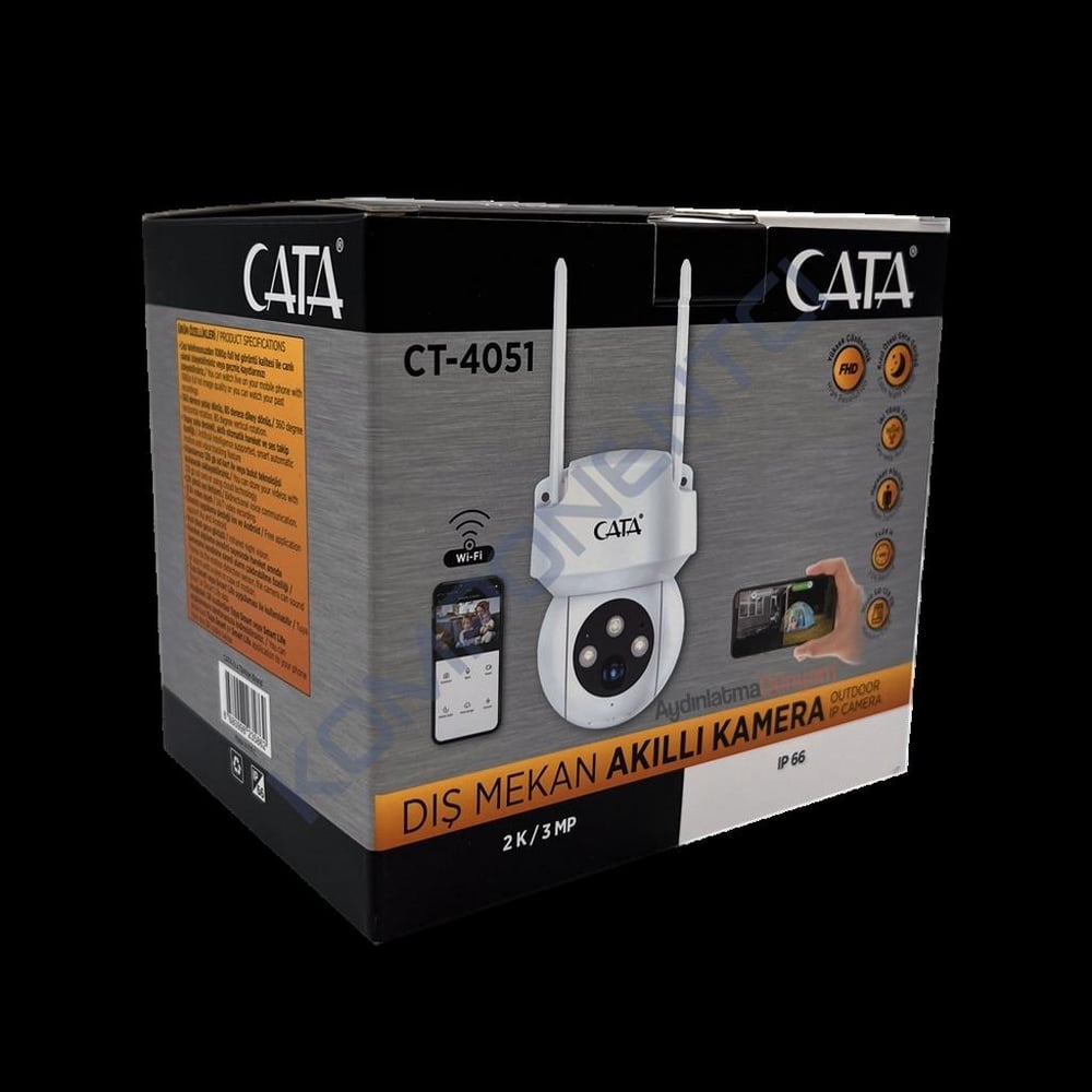 Cata CT-4051 V2 Gece Görüşlü Akıllı Dış Mekan Kamera (Yeni Model)