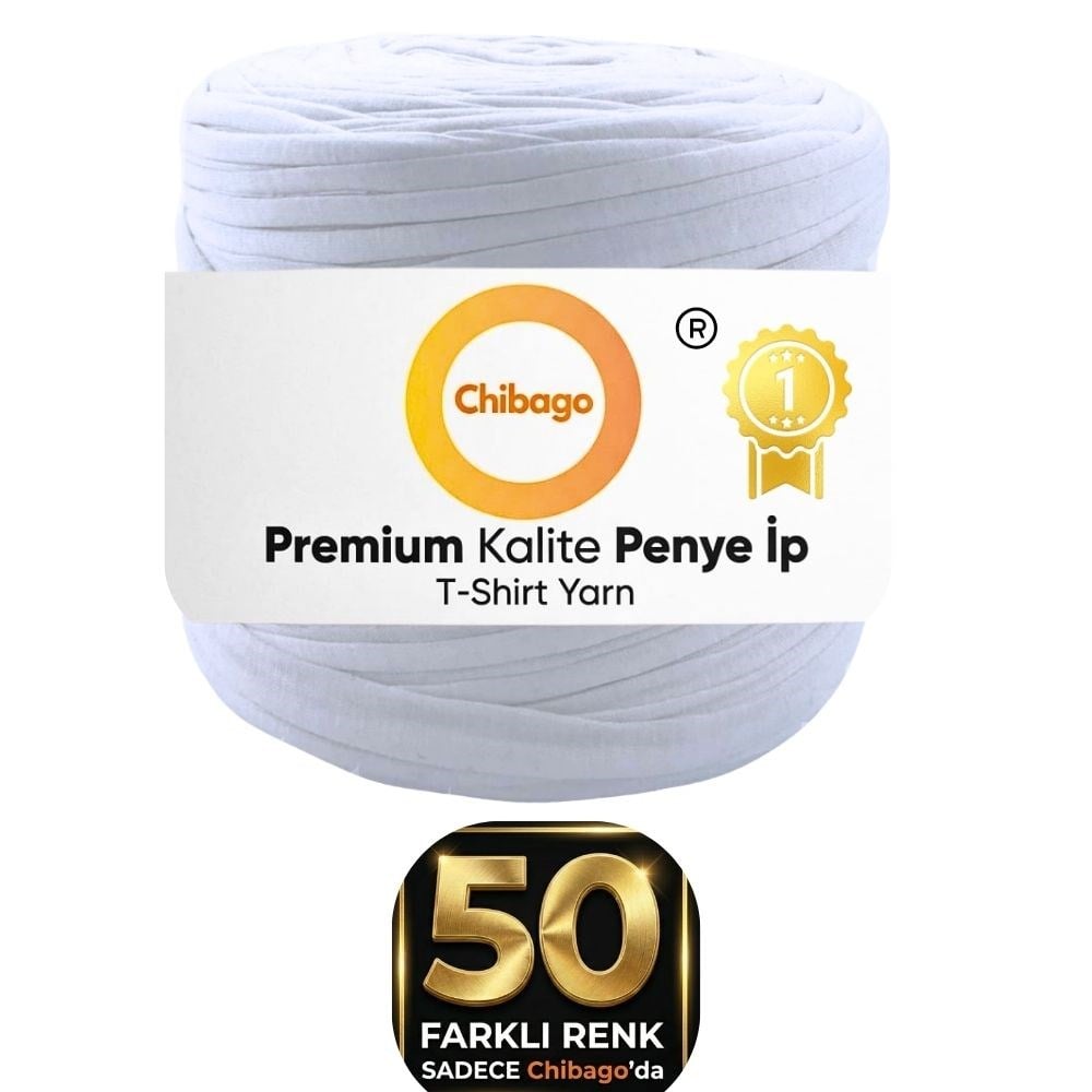 Beyaz Penye ip Premium - Yumuşak ve Esnek Büyük Boy 650 Gr 130 Mt Örgü ipi