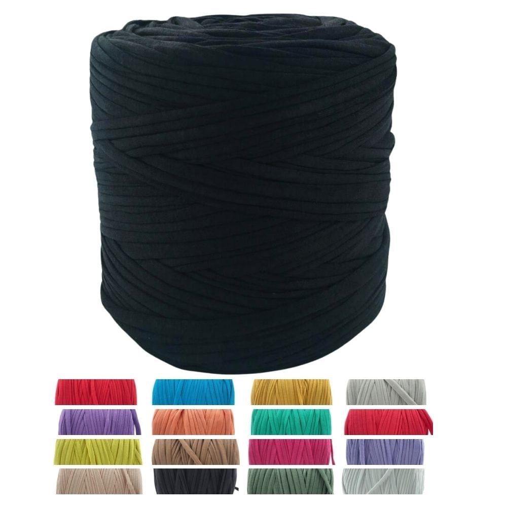 siyah penye ip t-shirt yarn el örgü ipi yumuşak ve esnek