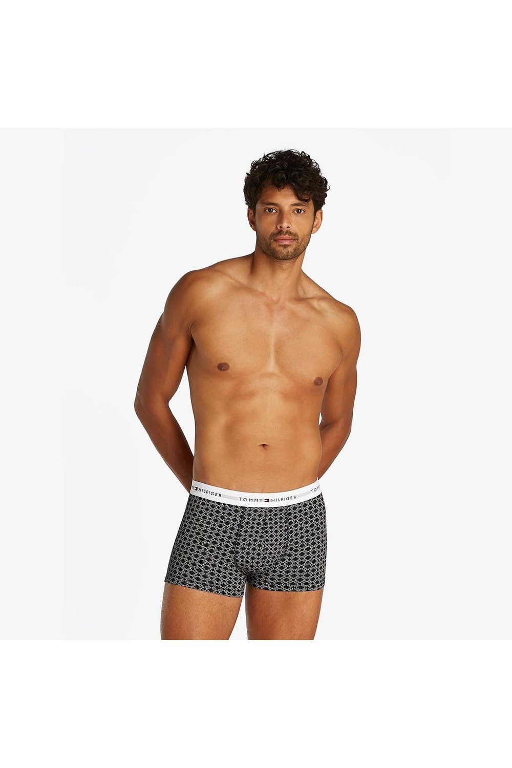 3 Parça Trunk Print Erkek Gri/Haki/Lacivert Boxer