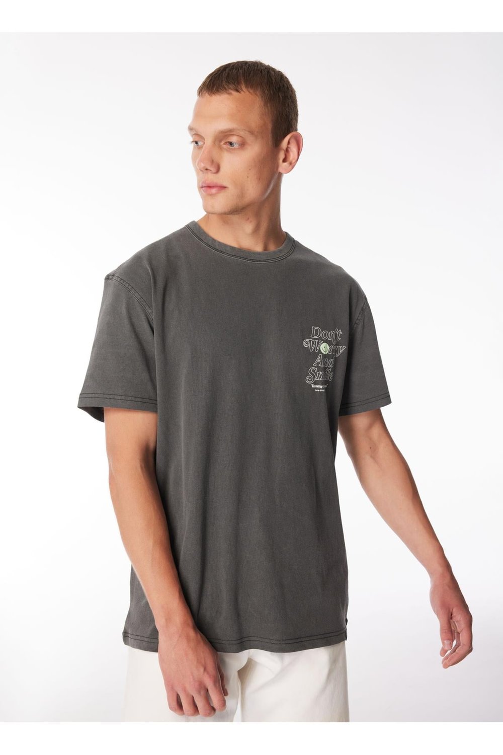 Baskılı Siyah Erkek T-Shirt DM0DM18980BDS