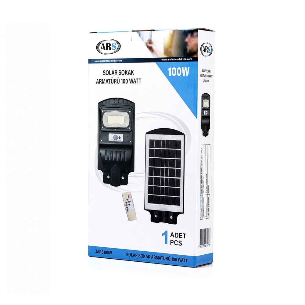 100W 6500K Solar Sensörlü Sokak Lambası