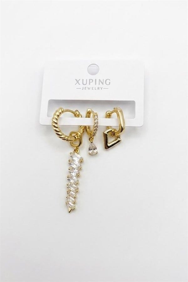 3lü Xuping Küpe - Altın